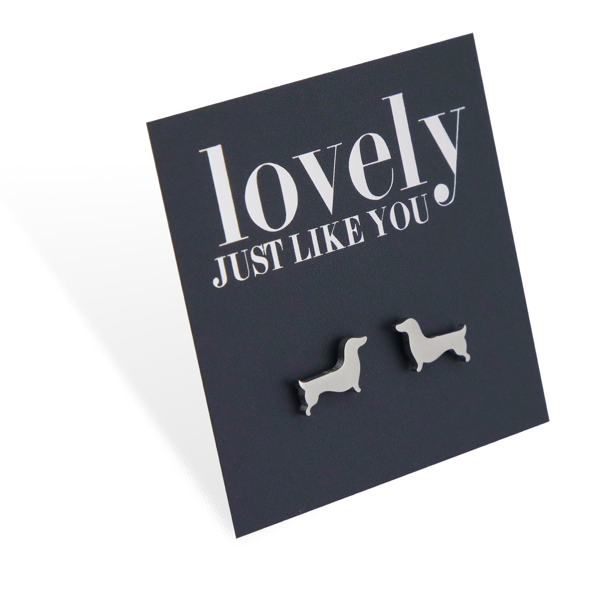Stainless Steel Earring Studs - Lovely Just Like You - DACHSHUND