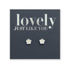 LOVELY JUST LIKE YOU - Tiny Flower Bud Studs - White Enamel Sterling Silver (8810-F)