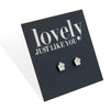 LOVELY JUST LIKE YOU - Tiny Flower Bud Studs - White Enamel Sterling Silver (8810-F)