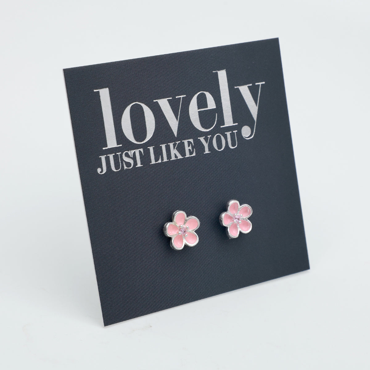 Lovely Just Like You Sterling Silver Blossom Bud Studs - Soft Pink