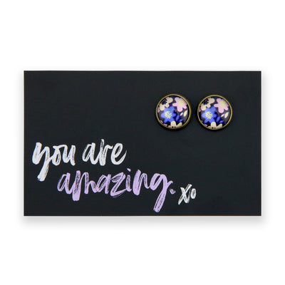 Heart & Soul Collection - You Are Amazing - Vintage Gold 12mm Circle Studs - Matilda (12223 )