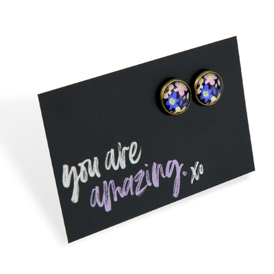 Heart & Soul Collection - You Are Amazing - Vintage Gold 12mm Circle Studs - Matilda (12223 )