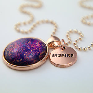 Heart & Soul Collection - Rose Gold 'INSPIRE' Necklace - Maze (11022)