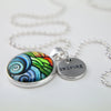 Heart & Soul Collection - Bright Silver 'INSPIRE' Necklace - Ocean and Earth (12861)