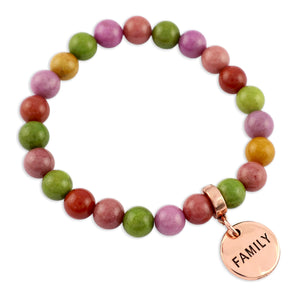 Stone Bracelet - Palooza 8mm Beads - With Rose Gold Charms