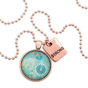TEAL COLLECTION - Rose Gold 'Strong' Necklace - Panama (12464)