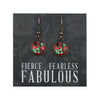 POPPIES Collection - Fierce Fearless Fabulous - Vintage Copper Dangle Earrings - Parade Poppies (12653)