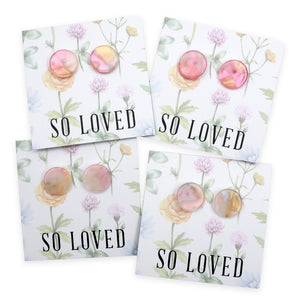 Resin Circle Studs | So Loved - Peach Sunrise