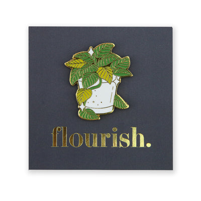 Lovely Pins! Flourish - Plant Pot Enamel Badge Pin - (10251)