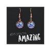 SPRING - Girl you're Amazing - Rose Gold Dangle Earrings - Purple Perennials (12765)