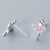 Poised Dancer Sterling Silver and Soft Pink CZ - Dance Your Heart Out (8812)