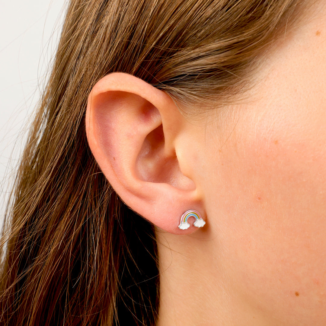 Rainbow & Cloud - Sterling Silver Studs - So Loved (9617-R)