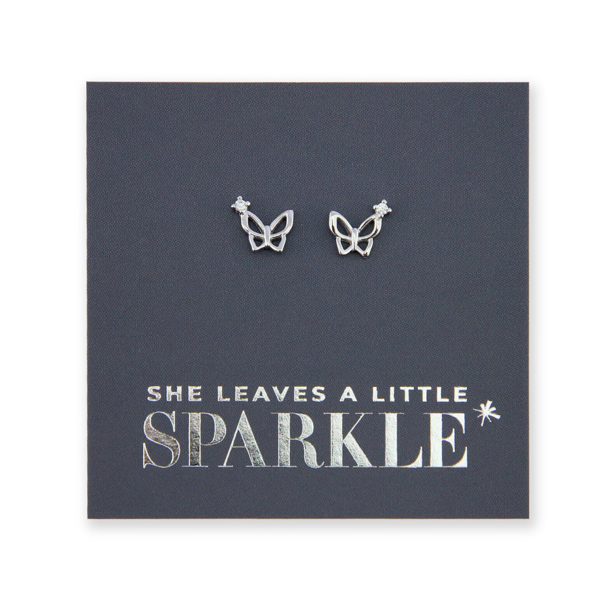 Butterfly Sparkle - Sterling Silver + CZ - She Leaves A Little Sparkle (13041)