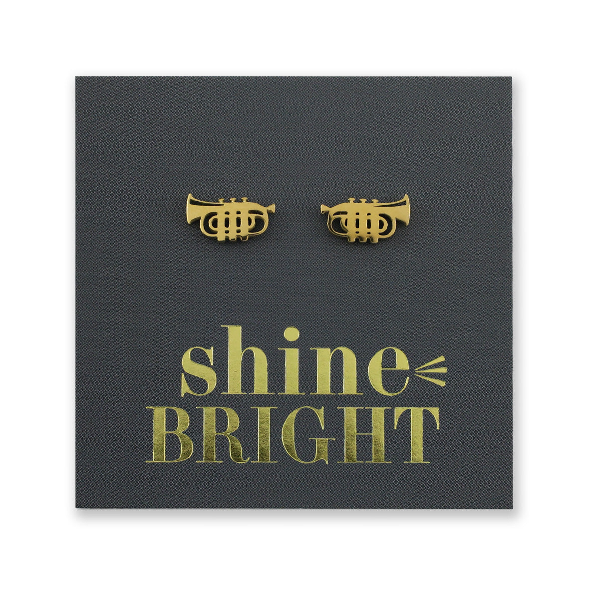 Stainless Steel Earring Studs - Shine Bright - TRUMPETS