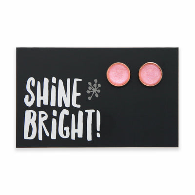 SPARKLEFEST - Shine Bright - Glitter Resin Earrings in Rose Gold - Soft Pink Shimmer (9202)