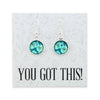 TEAL COLLECTION - You Got This - Bright Silver Dangle Earrings - Sky Bloom Bright (12422)