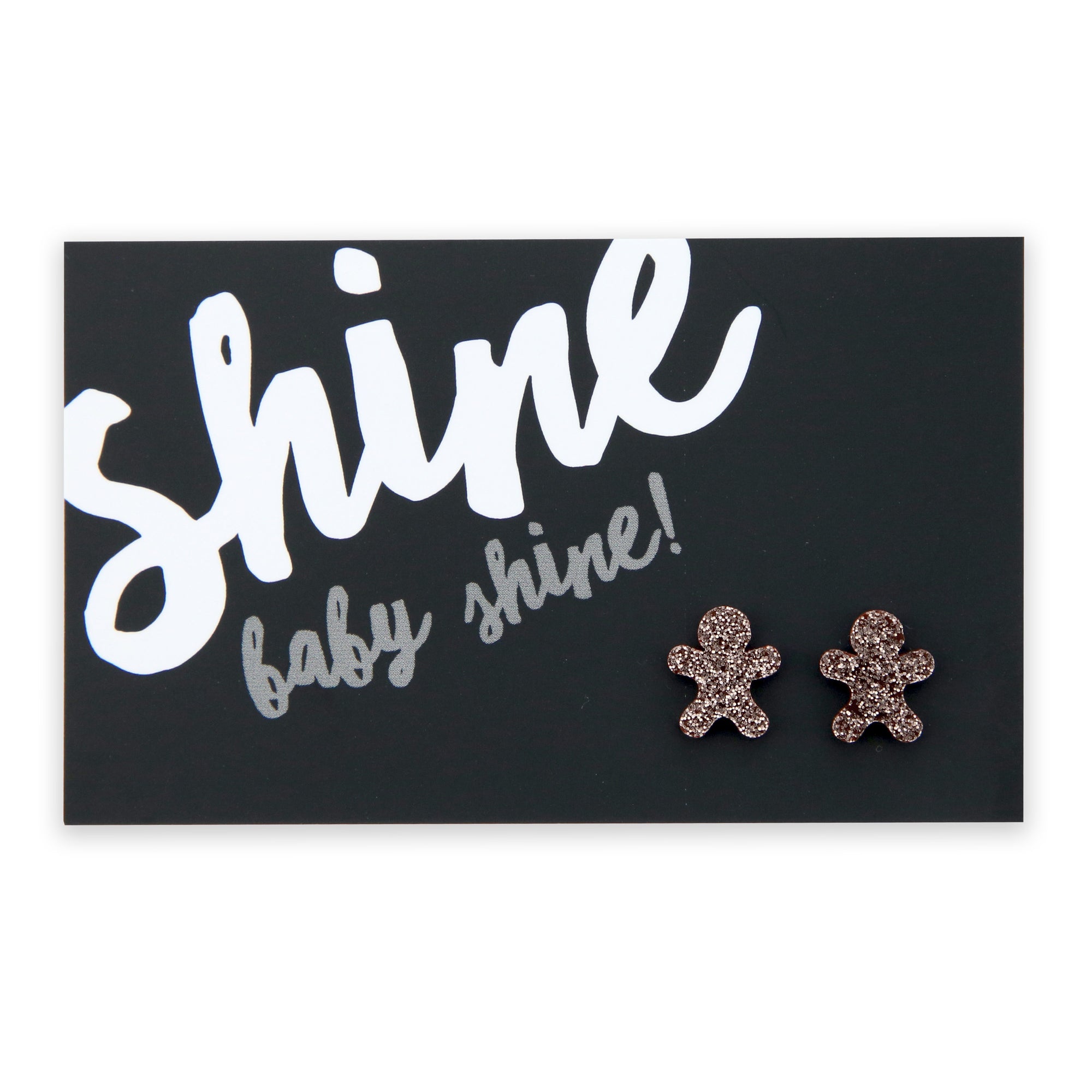 Sparkle Acrylic Studs - Shine Baby Shine - Frosted Cocoa Glitter Gingerbread (10535)
