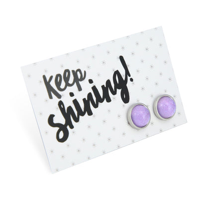 SPARKLEFEST - Keep Shining - Lilac Shimmer Resin - Silver Stainless Steel Studs (2413)