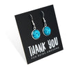 SPARKLEFEST - Thank You For Being Awesome  - Vintage Silver Dangles - Aquamarine Glitter (11533)