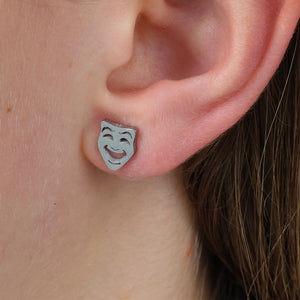 Stainless Steel Earring Studs - She Leaves A Little Sparkle - Drama Masks
