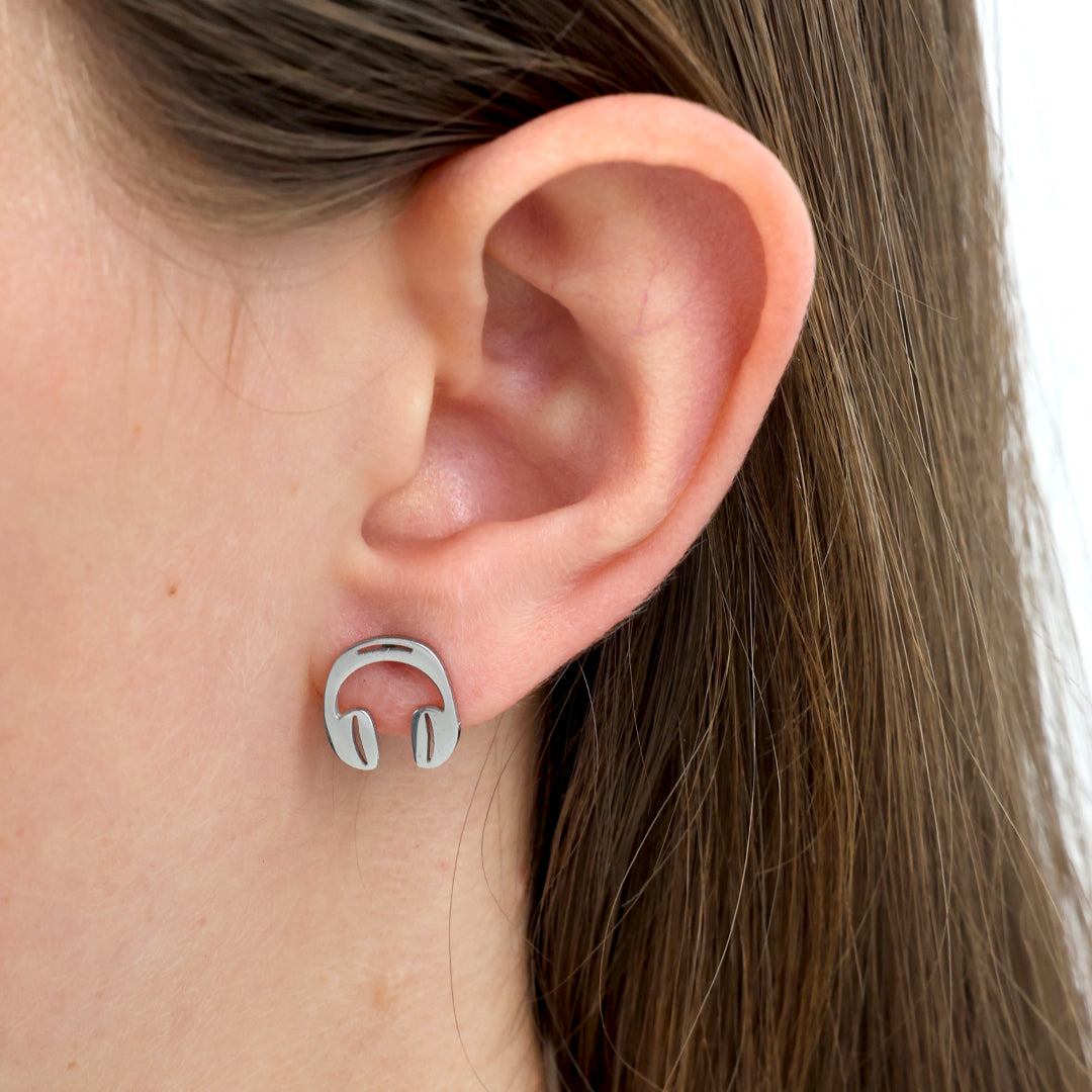 Stainless Steel Earring Studs - Enjoy -  MUSIC & HEADPHONES