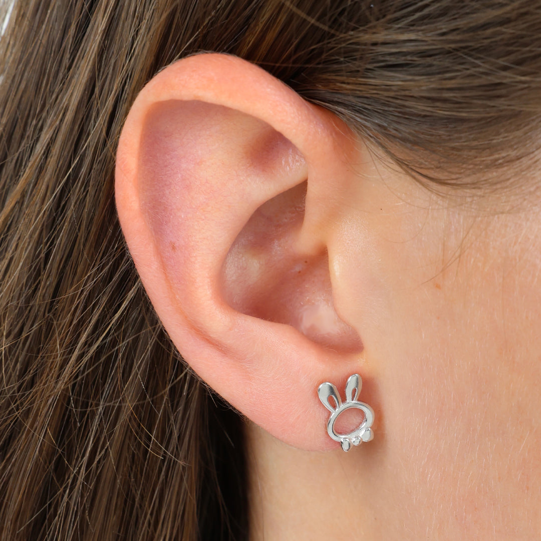 Sterling Silver Earring Studs | Bunny & Carrot Silver - Love Just For You