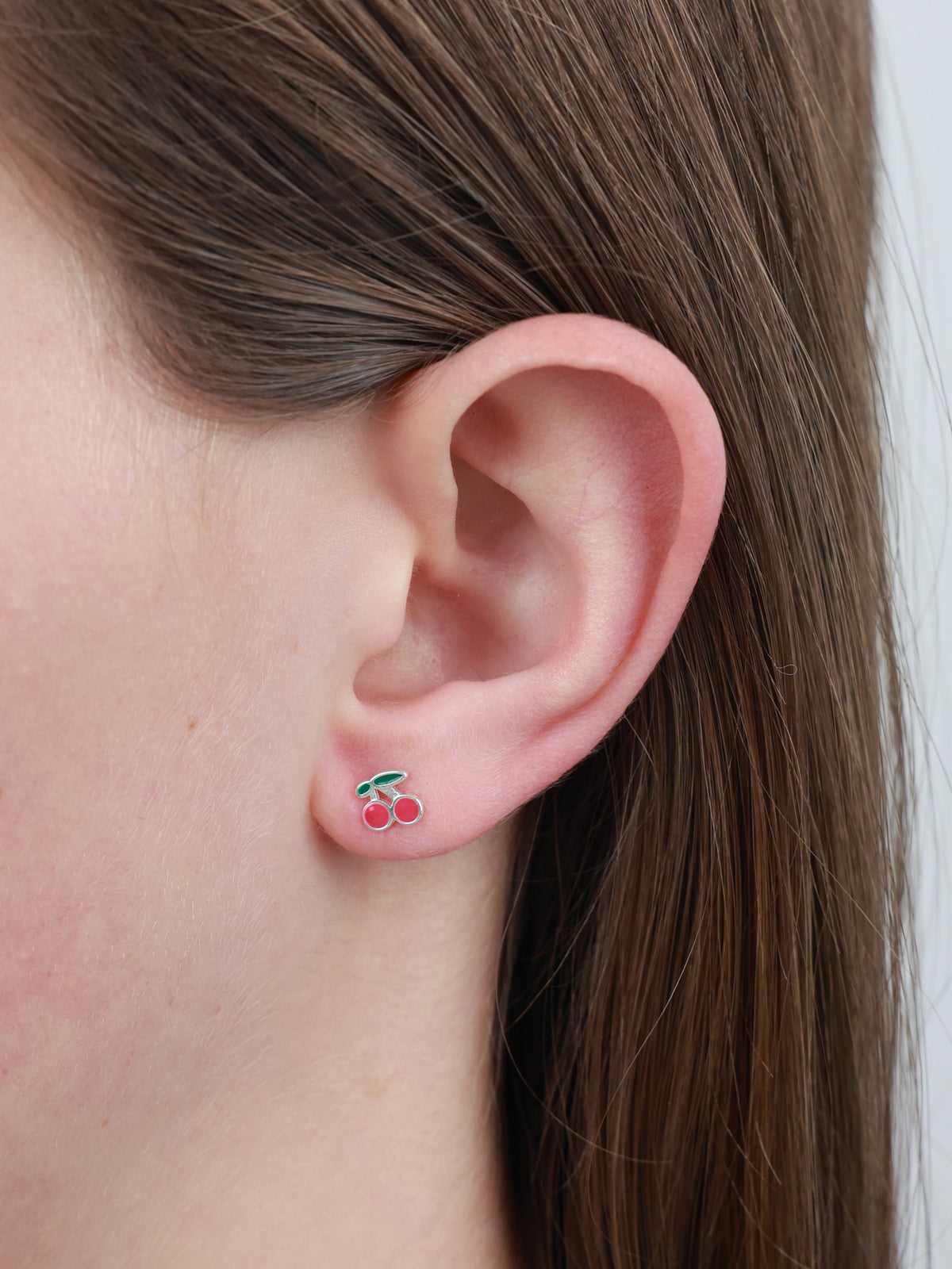 Hello Gorgeous Sterling Silver Stud Earrings - Little Red Cherries