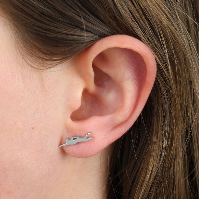 Stainless Steel Earring Studs - Just Keep Swimming - SWIMMERS