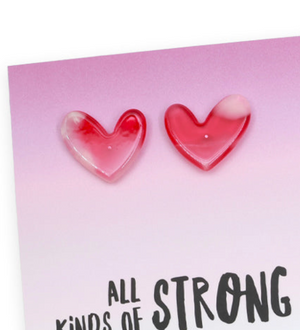 PINK COLLECTION | Resin Heart Studs | All Kinds Of Strong - Sugar & Spice