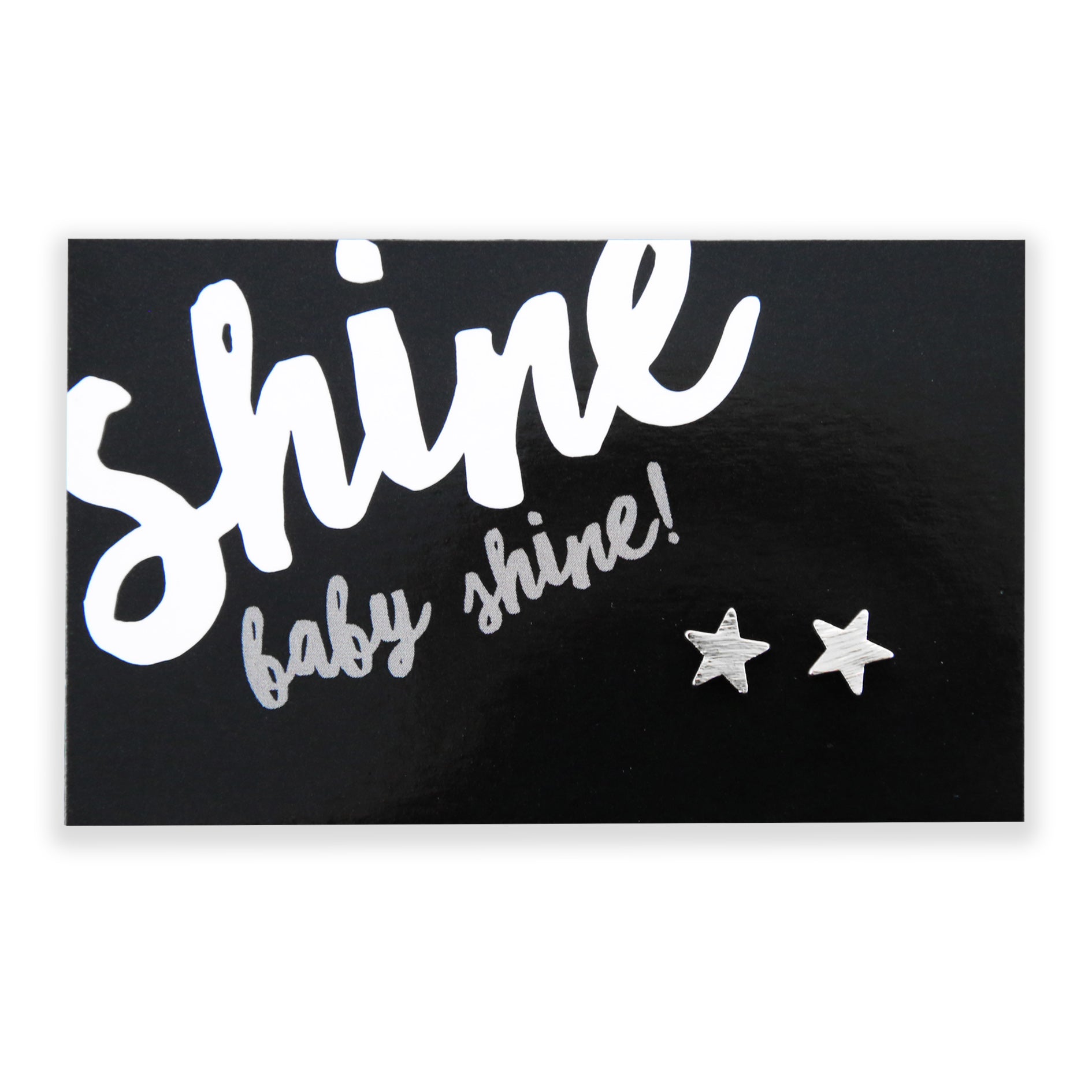 Shine Baby Shine! Brushed Look Star Studs - Silver (9412)