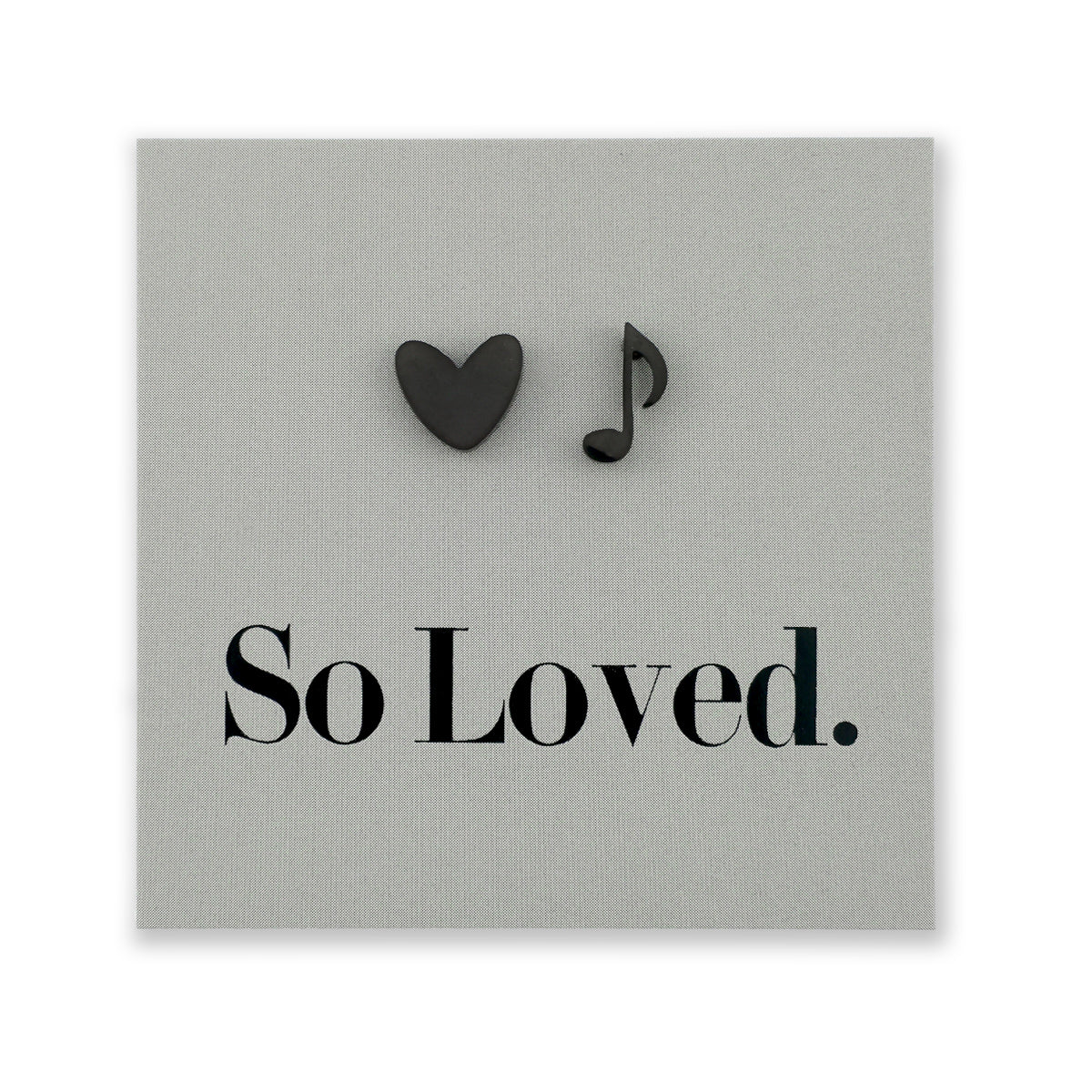 Stainless Steel Earring Studs - So Loved - MUSIC LOVE