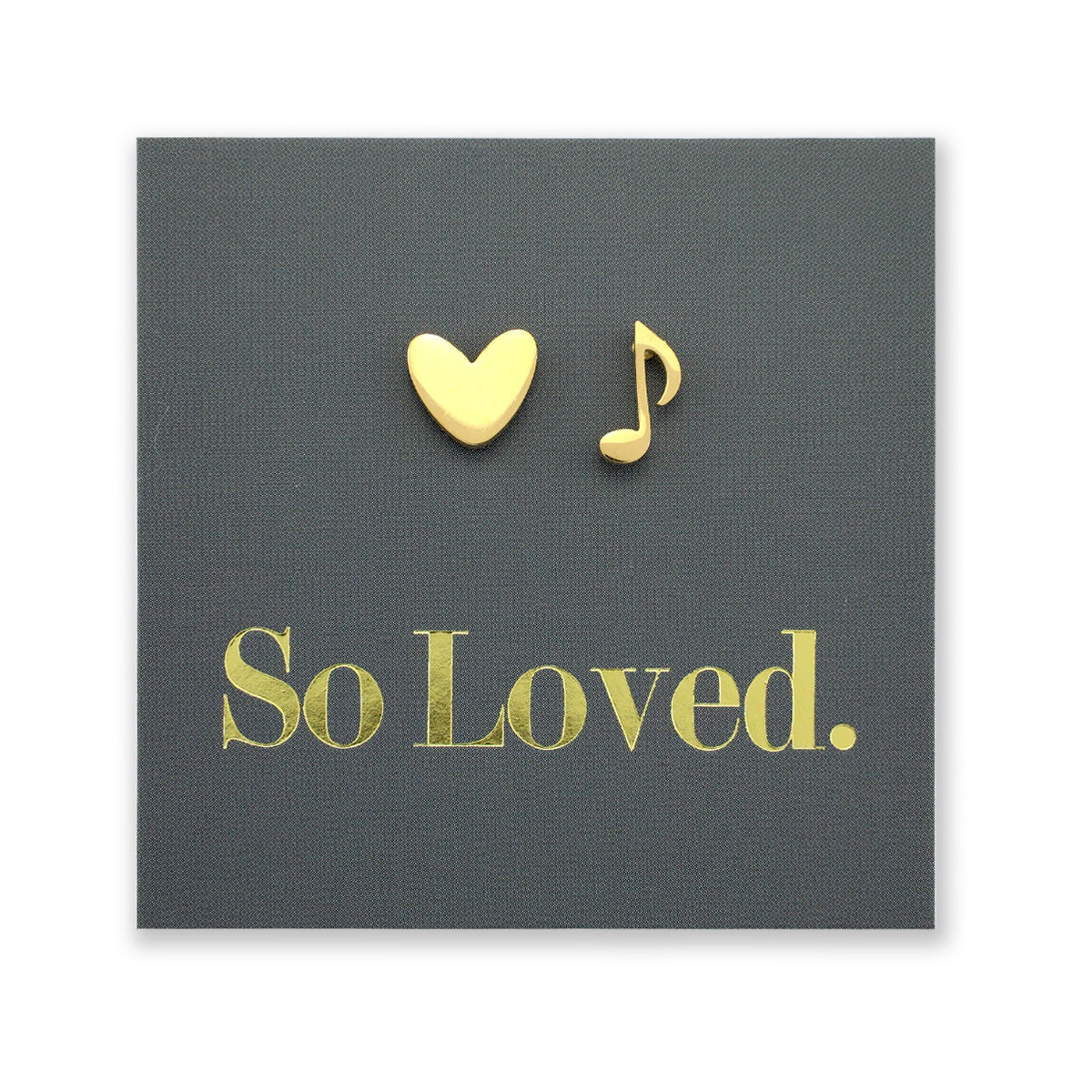 Stainless Steel Earring Studs - So Loved - MUSIC LOVE