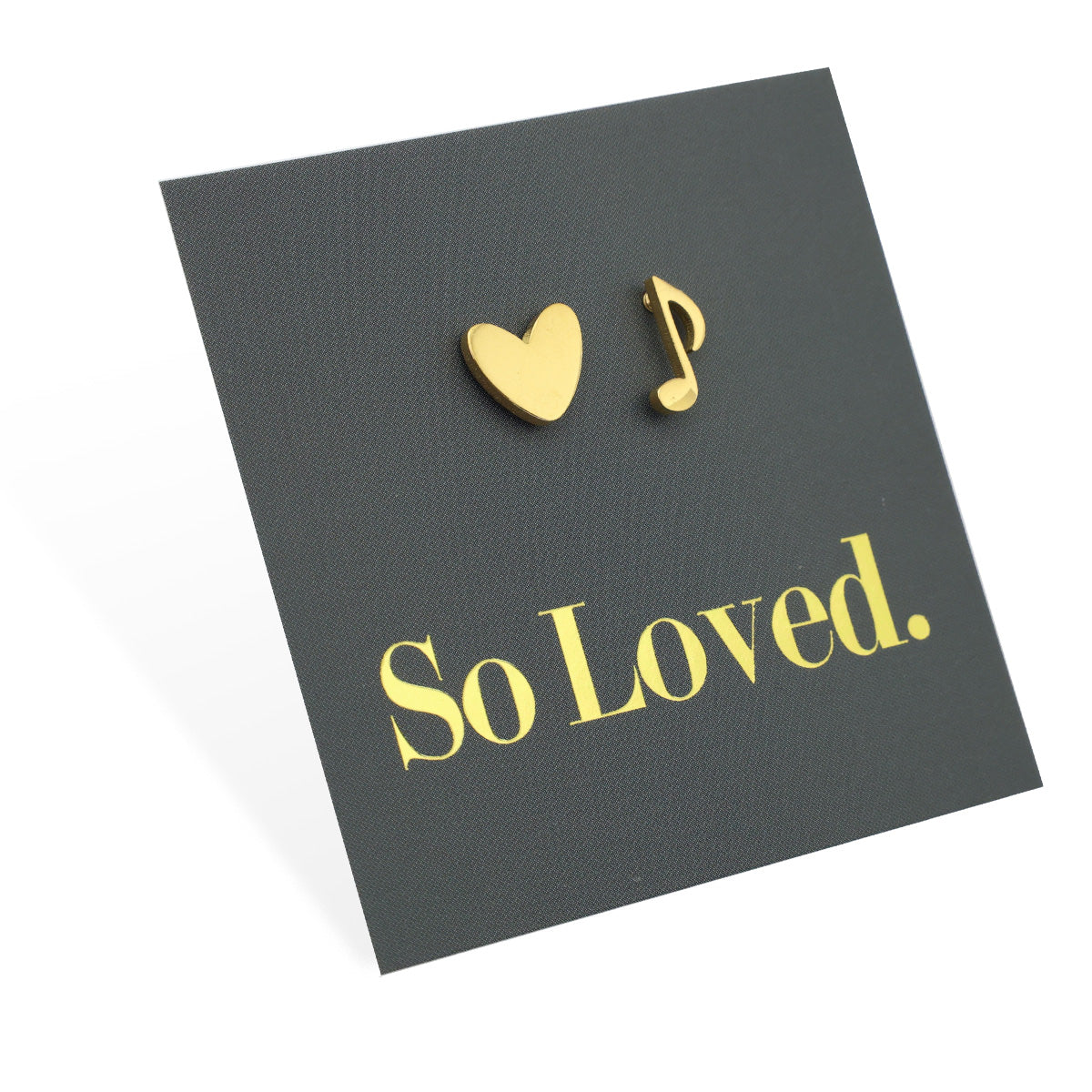 Stainless Steel Earring Studs - So Loved - MUSIC LOVE