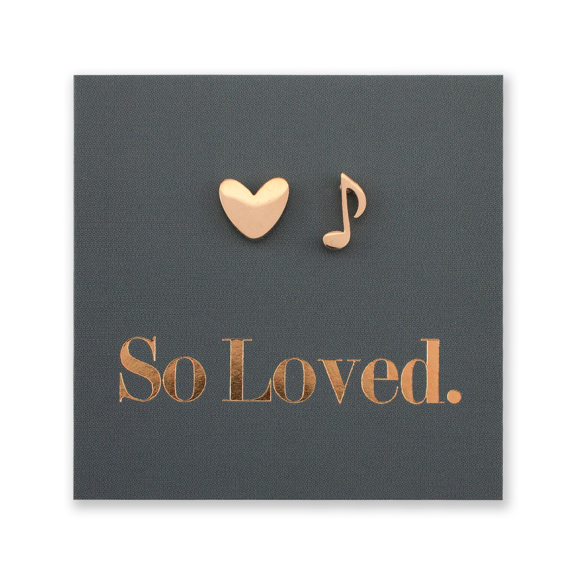 Stainless Steel Earring Studs - So Loved - MUSIC LOVE