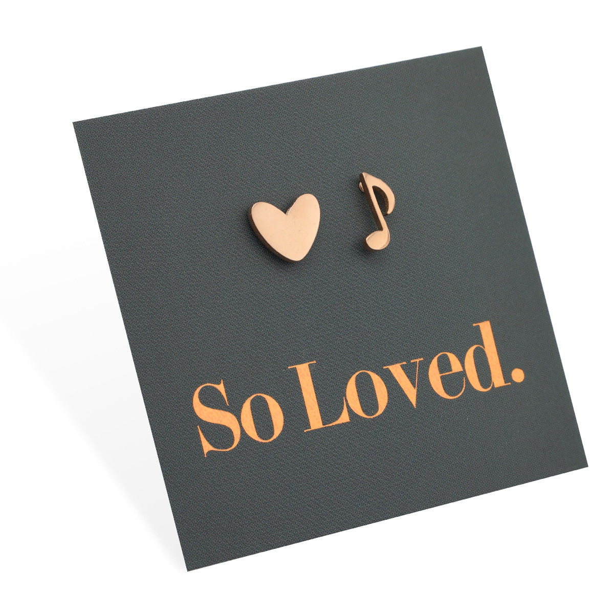Stainless Steel Earring Studs - So Loved - MUSIC LOVE