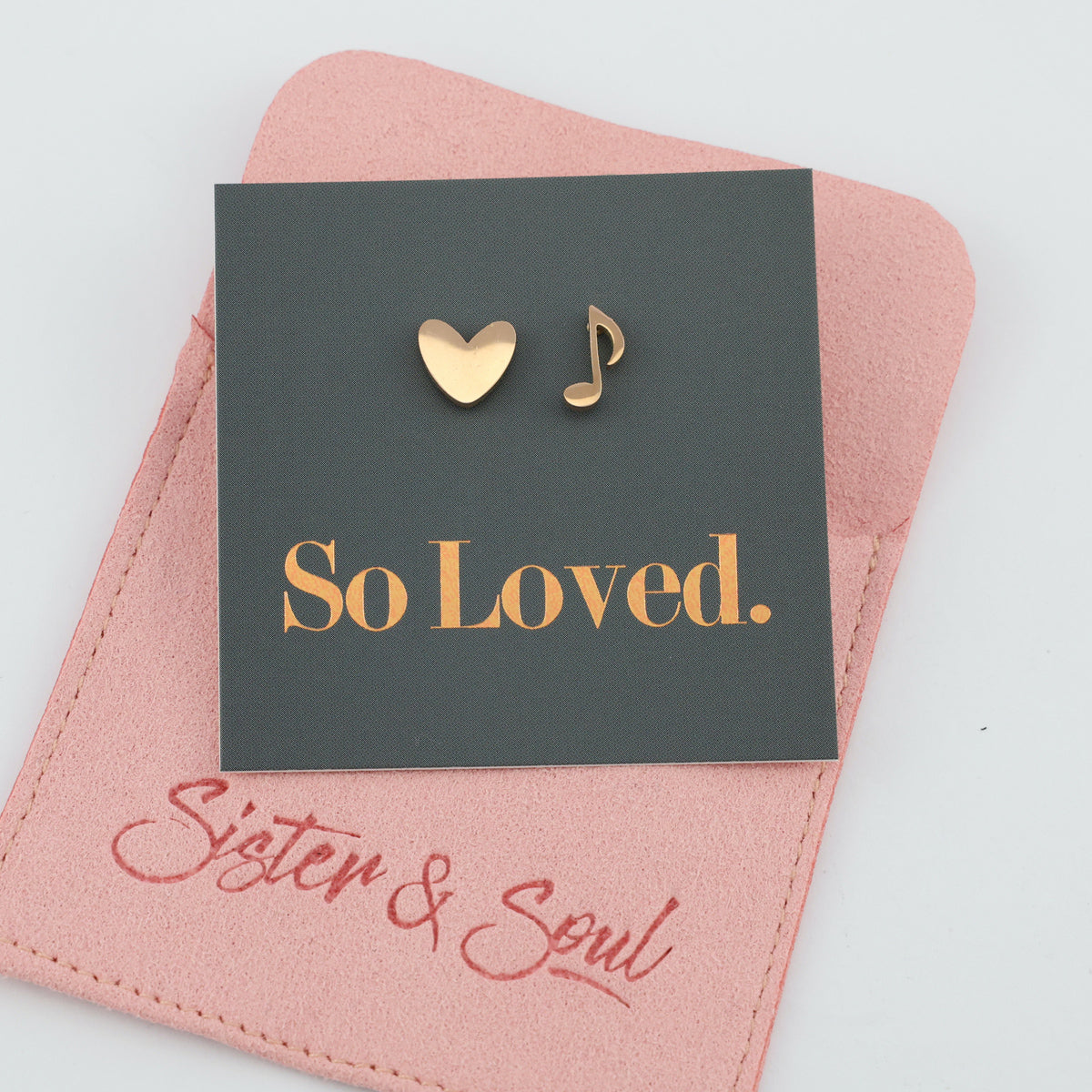 Stainless Steel Earring Studs - So Loved - MUSIC LOVE