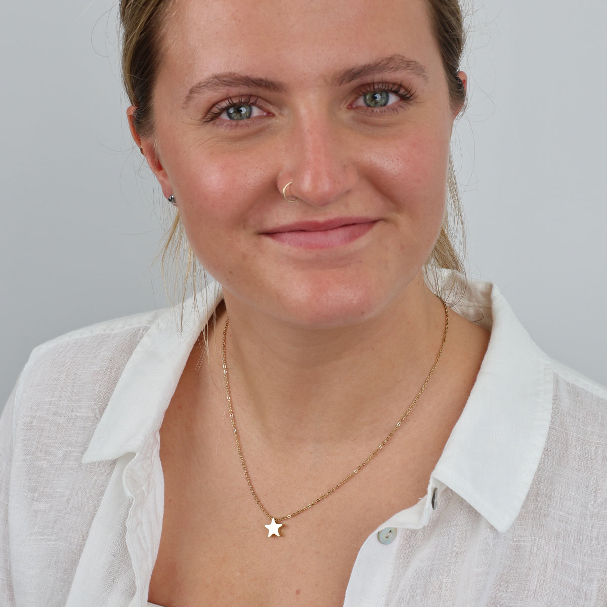 You are lovely - Star - Stainless Steel Rose Gold Necklace (11835)