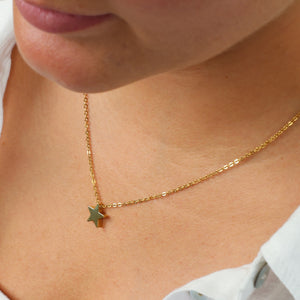 You are lovely - Star - Stainless Steel Gold Necklace (12044)