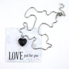 Sweetheart Stainless Steel Necklace - Love Just For You - Black Onyx Heart (11441)