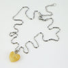 Sweetheart Stainless Steel Necklace - So Loved - Yellow Aventurine Heart (11314)