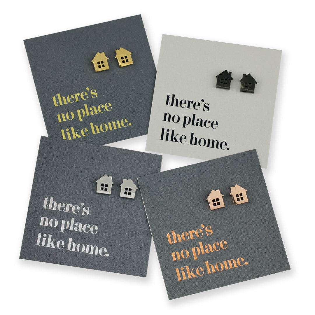 Stainless Steel Earring Studs - There's No Place Like Home - HOUSE