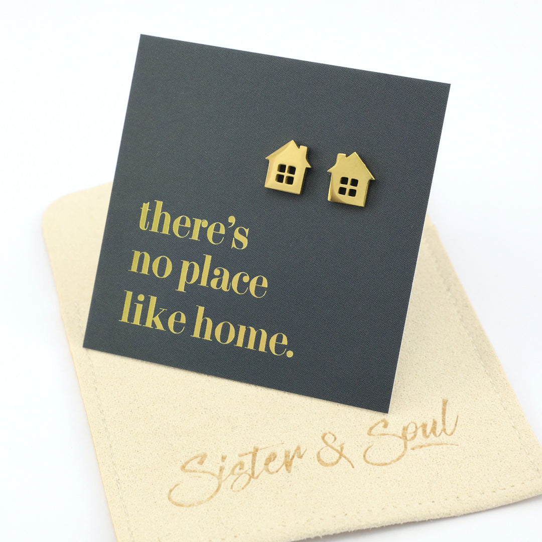 Stainless Steel Earring Studs - There's No Place Like Home - HOUSE