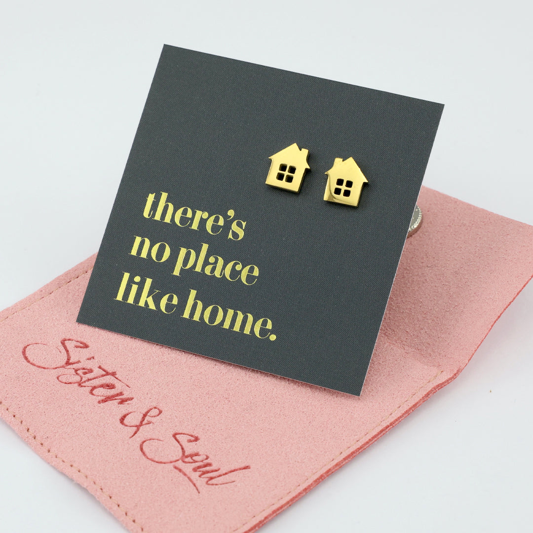 Stainless Steel Earring Studs - There's No Place Like Home - HOUSE
