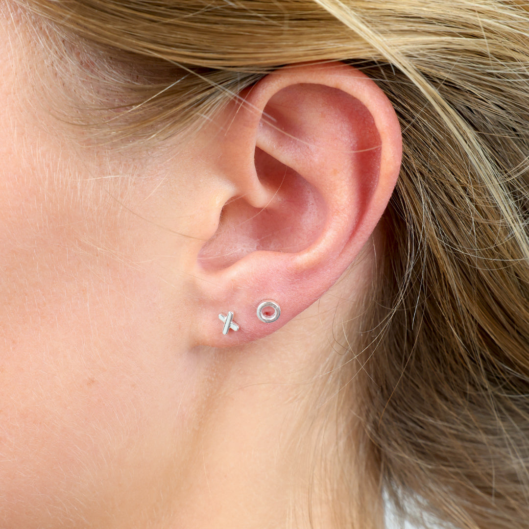 Tiny XO - Sterling Silver Studs - Love Just For You (8214-R)