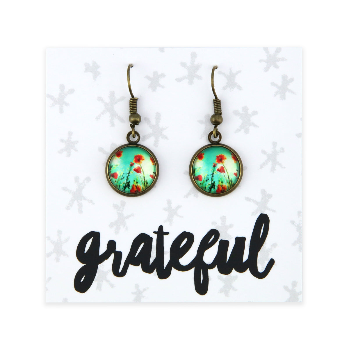 Poppies Collection | Vintage Gold 'Grateful' 12mm Circle Dangles - Valiant