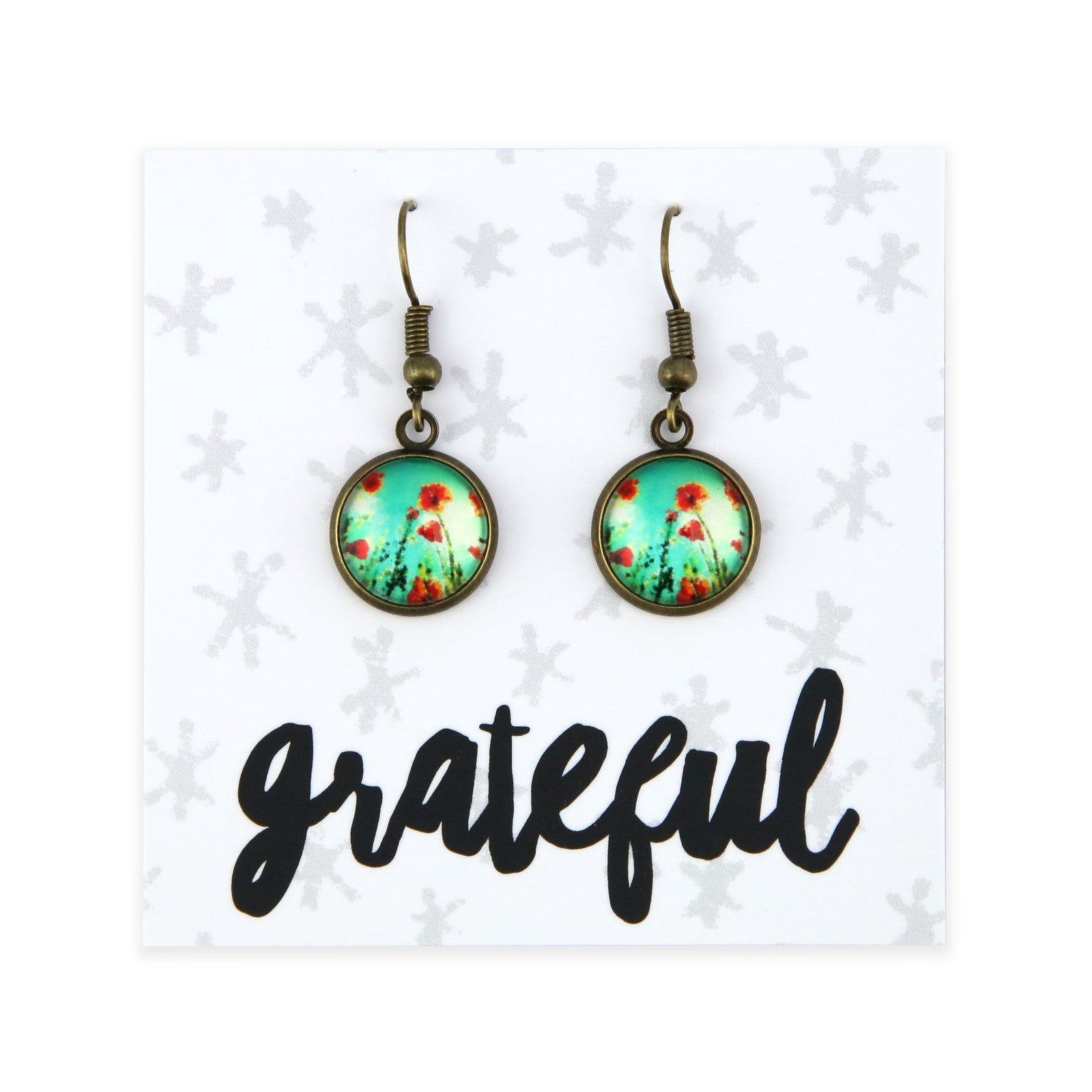 Poppies Collection | Vintage Gold 'Grateful' 12mm Circle Dangles - Valiant