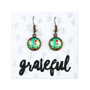 Poppies Collection | Vintage Gold 'Grateful' 12mm Circle Dangles - Valiant