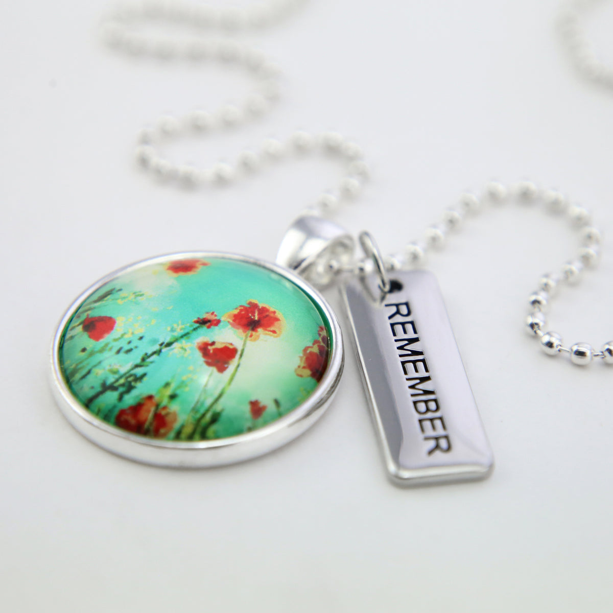 Poppies Collection | Vintage Silver 'Remember' Necklace - Valiant