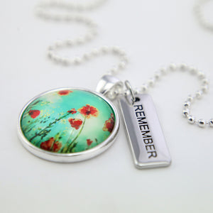 Poppies Collection | Vintage Silver 'Remember' Necklace - Valiant