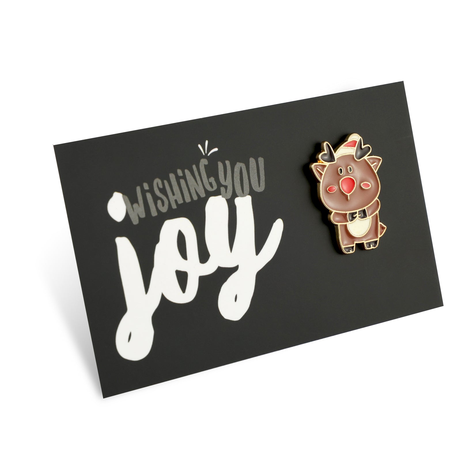 Lovely Pins! Wishing you Joy - Cute Reindeer Enamel Badge Pin (10651)